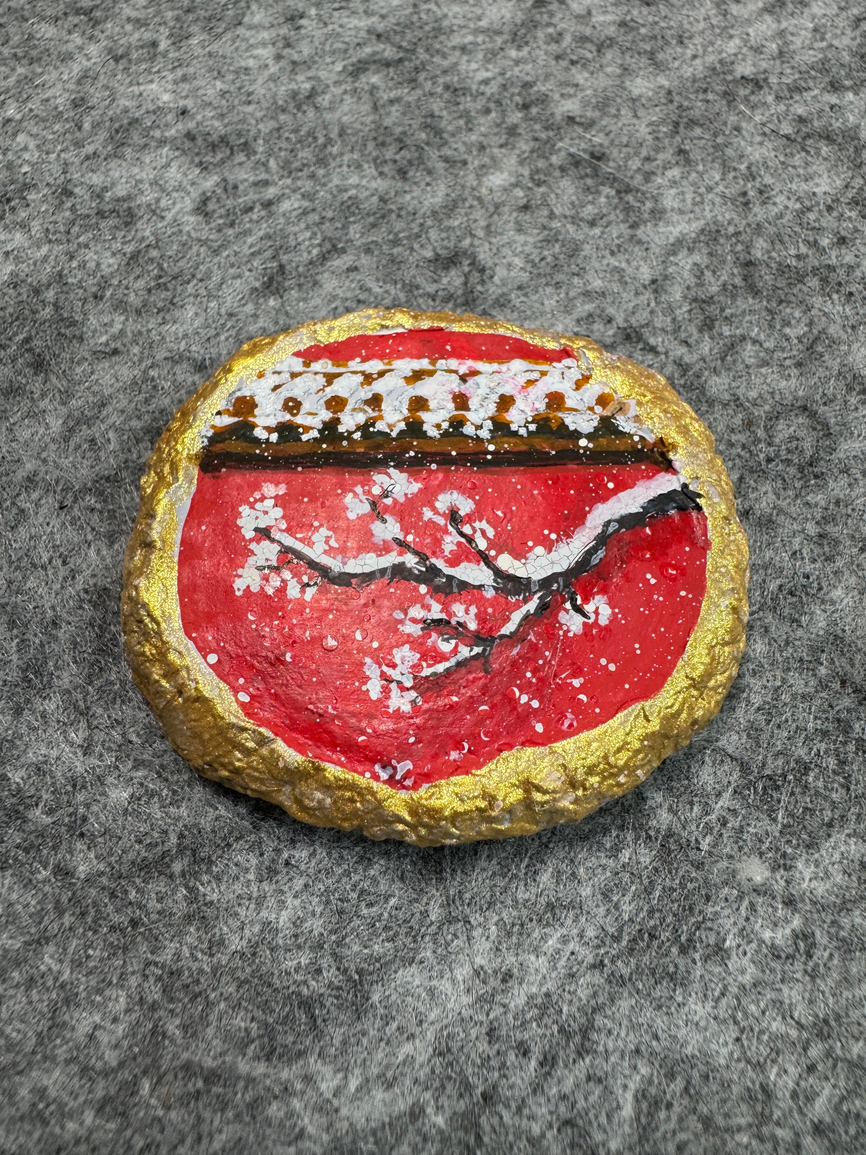 Plum Blossoms by the Imperial Red Wall – Original Miniature Clay Art