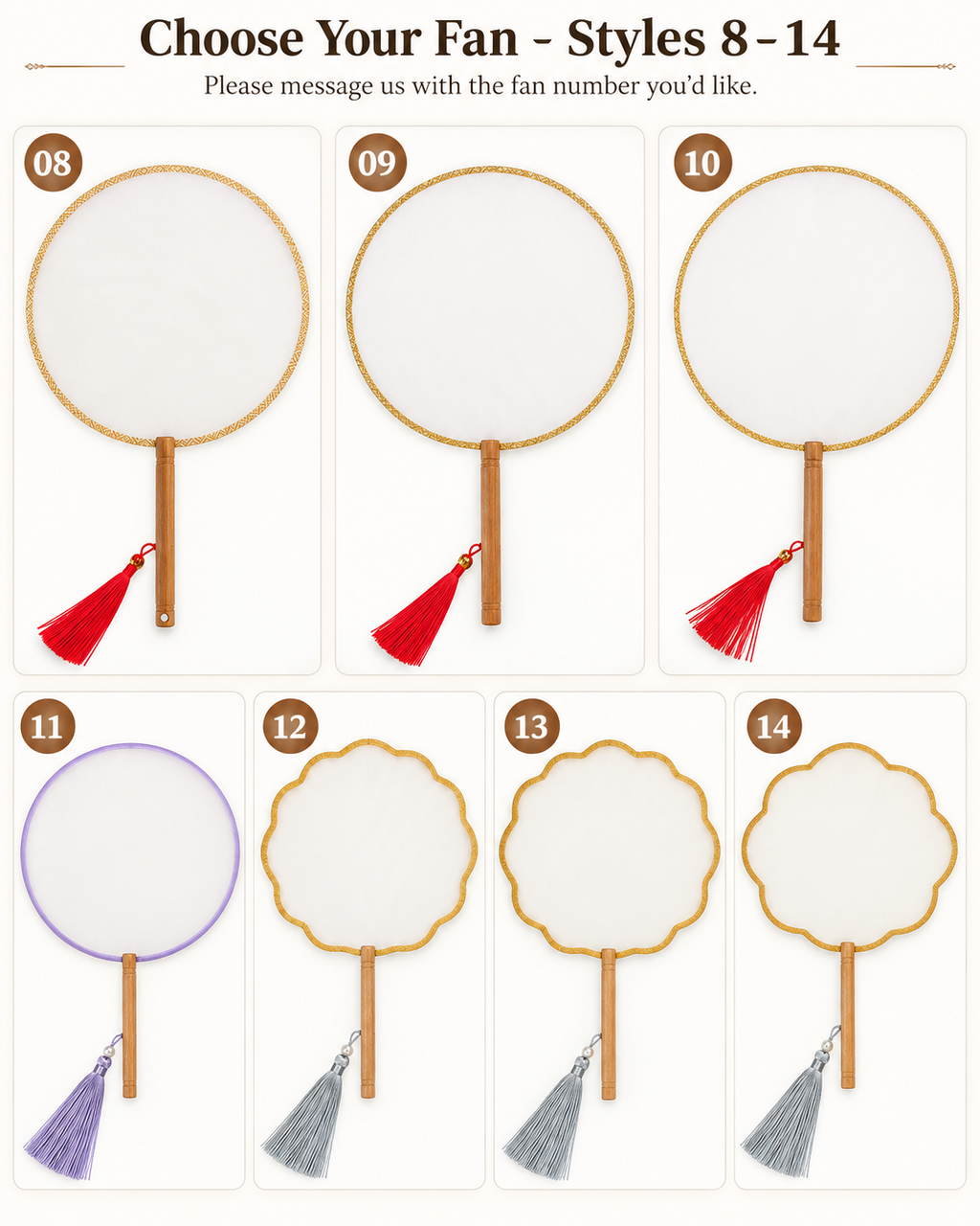 Traditional Chinese Round Fan – Blank DIY Painting Fan