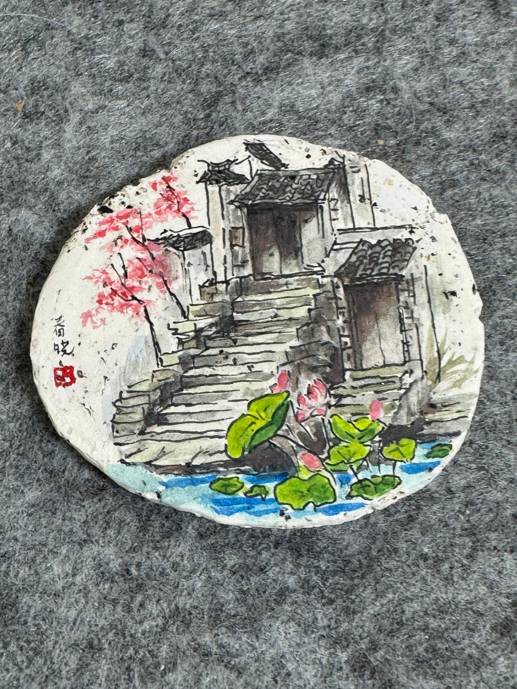 Jiangnan Lotus Courtyard – Original Miniature Clay Art