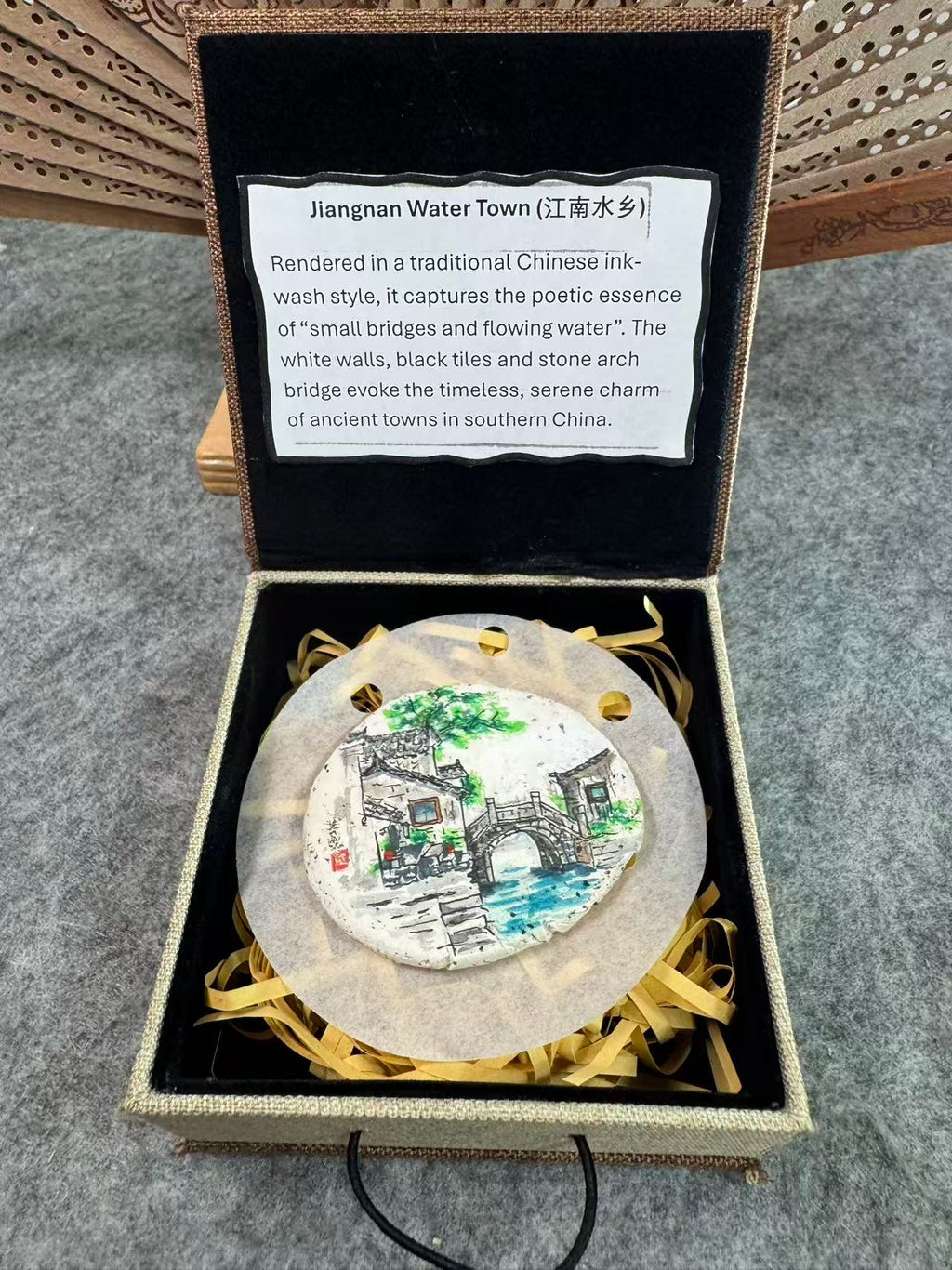 Stone Bridge in a Jiangnan Water Town – Original Miniature Clay Art