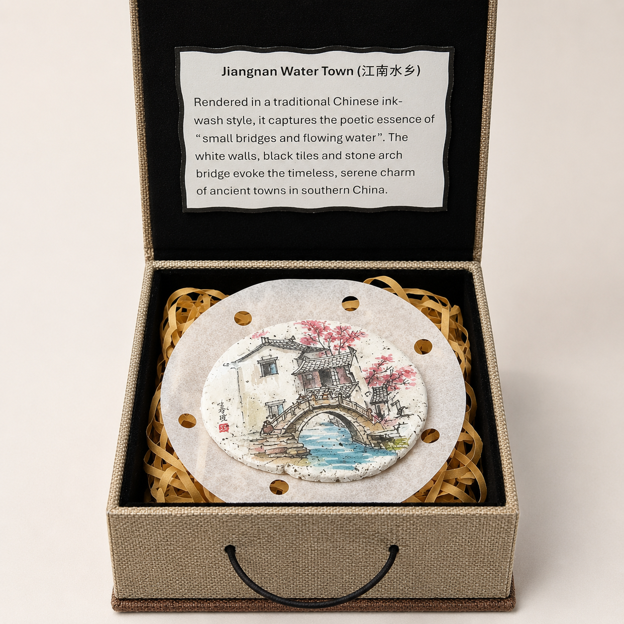 Jiangnan Water Town Collection – Hand-Painted Stone Art