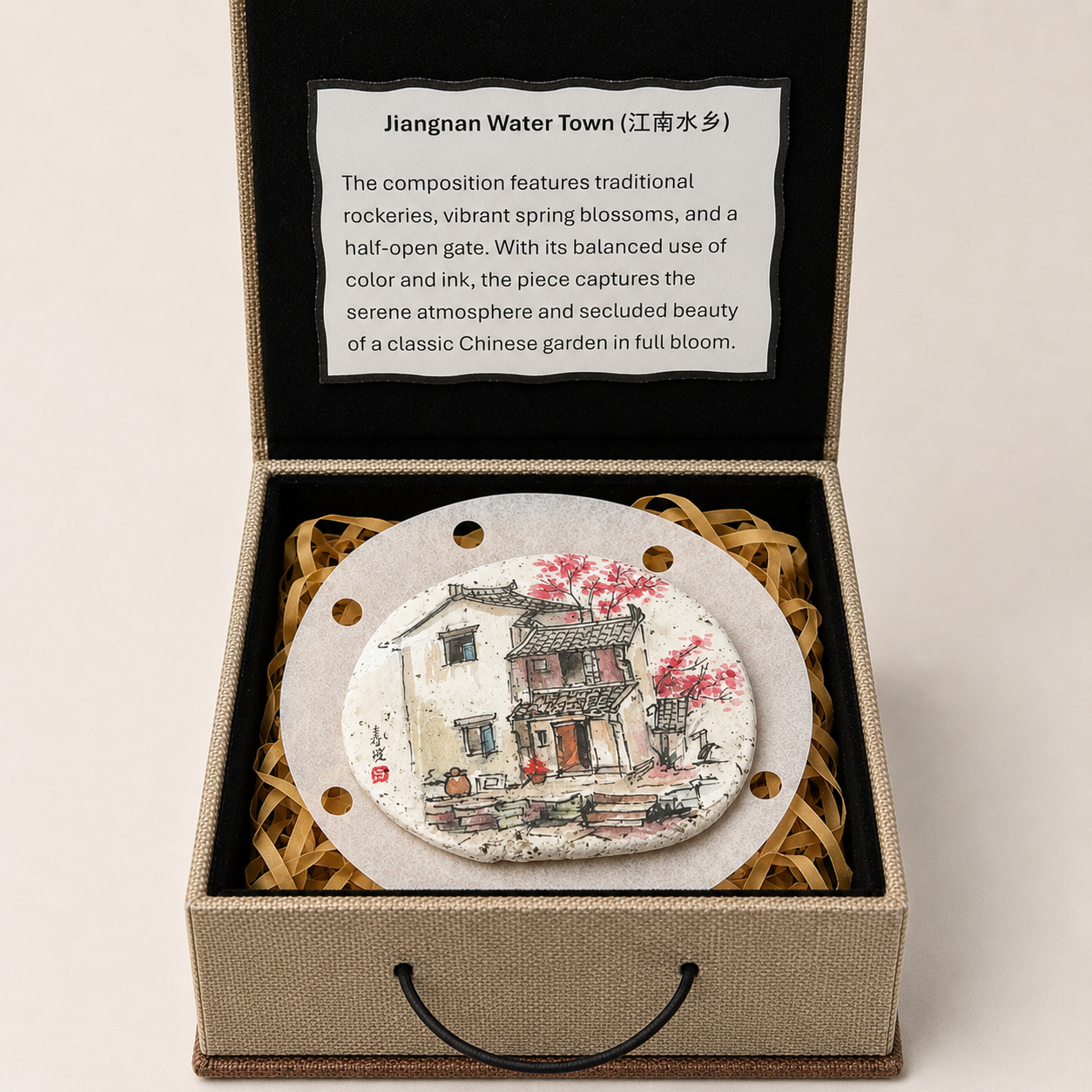 Jiangnan Water Town Collection – Hand-Painted Stone Art