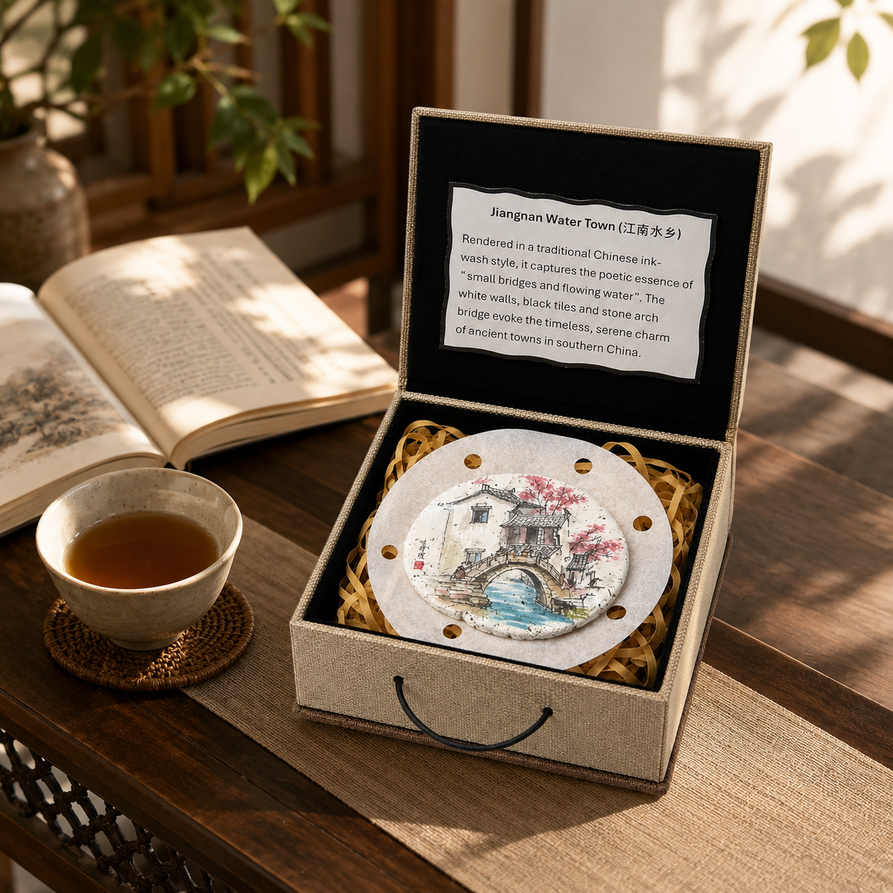 Jiangnan Water Town Collection – Hand-Painted Stone Art