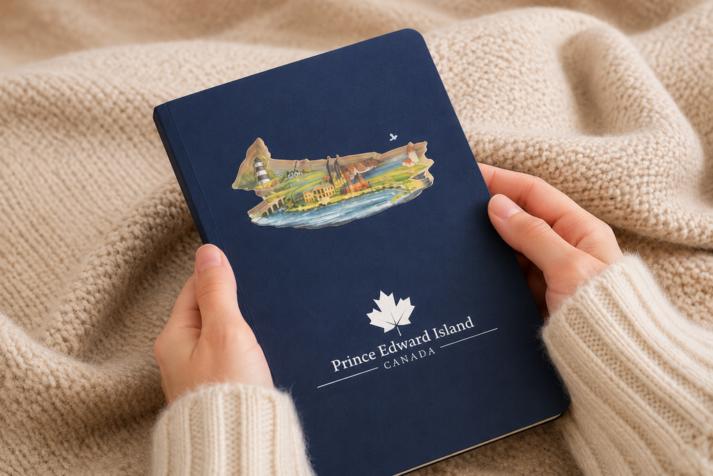 Prince Edward Island Layered Art Notebook – Handmade Paper Cut Design