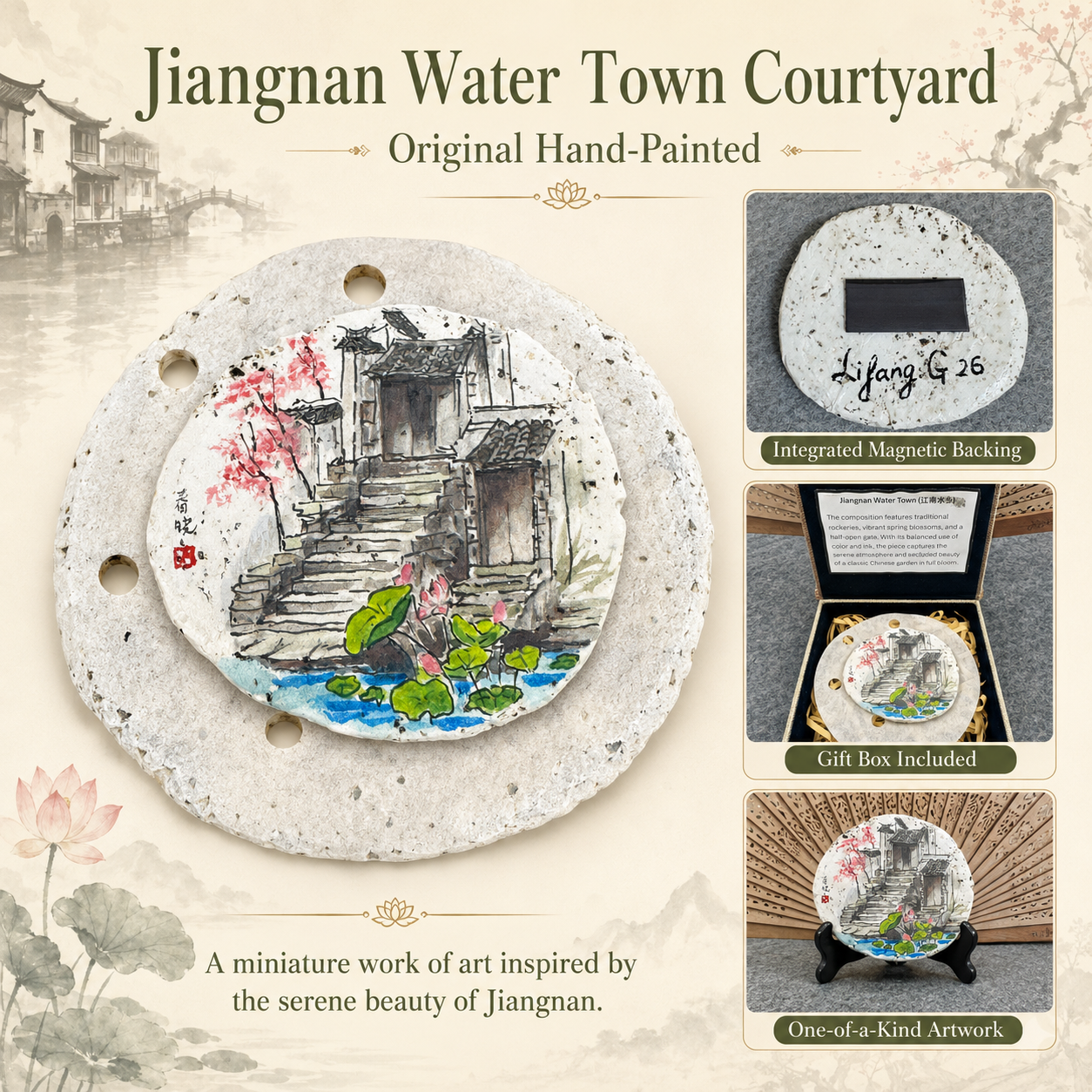 Jiangnan Lotus Courtyard – Original Miniature Clay Art