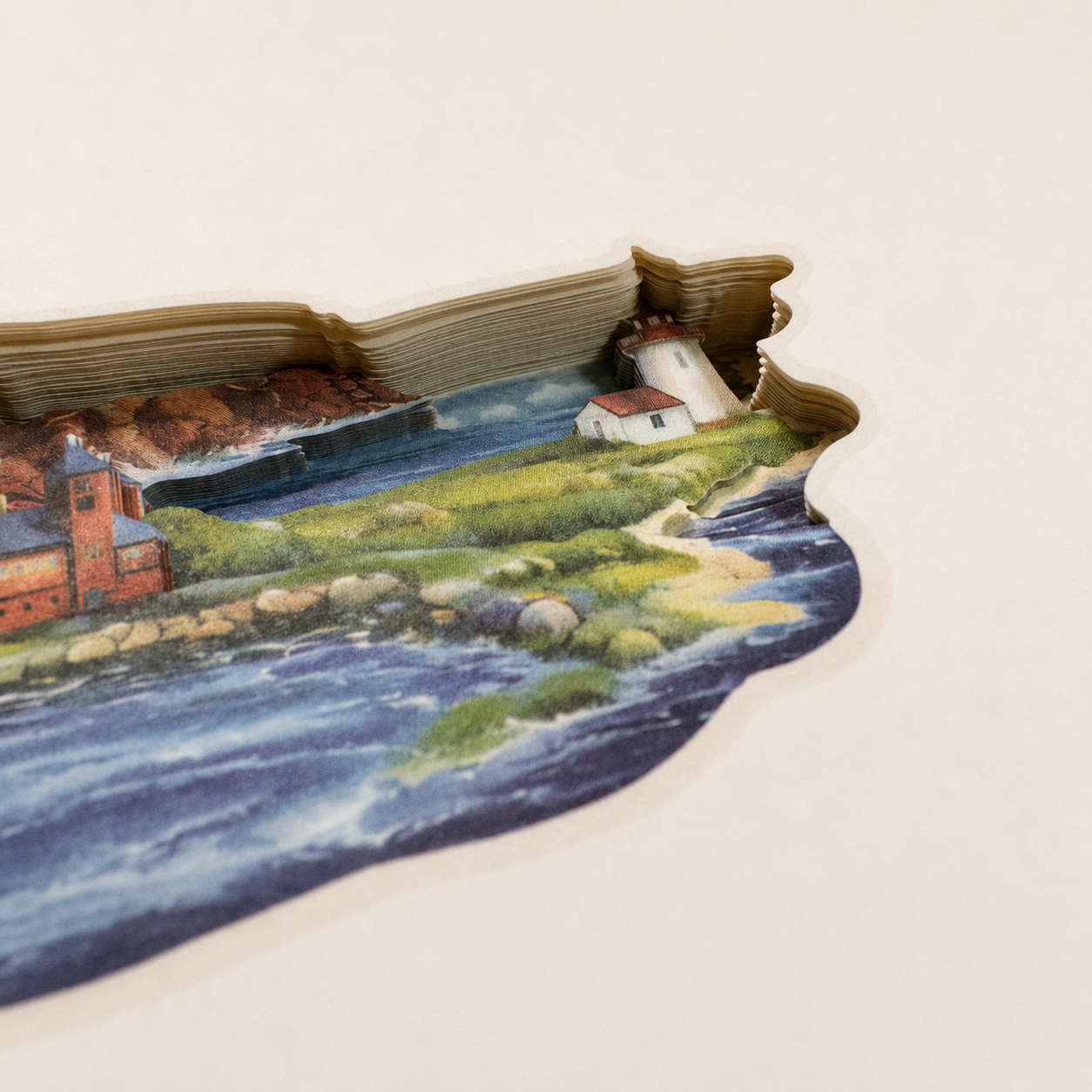 Prince Edward Island Layered Art Notebook – Handmade Paper Cut Design