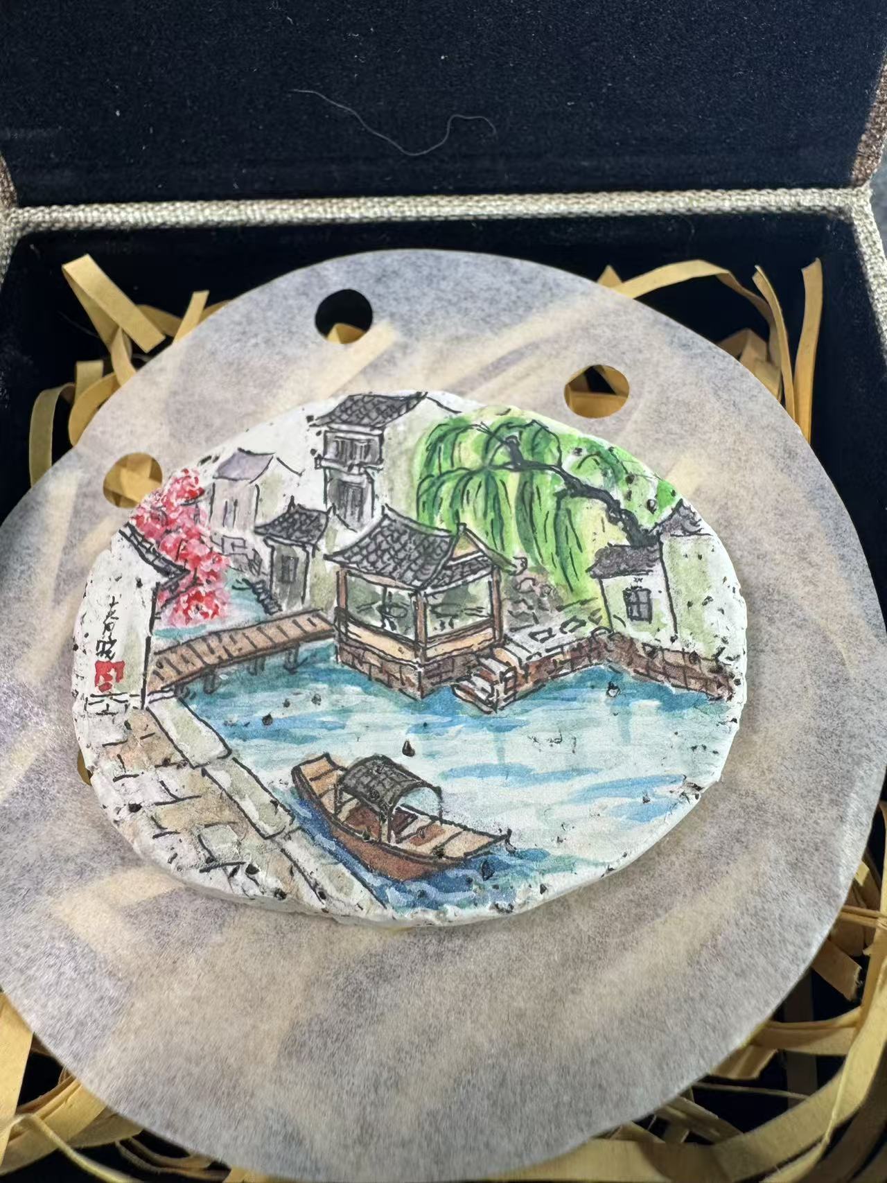 Traditional Boat in a Jiangnan Water Town – Original Miniature Clay Art