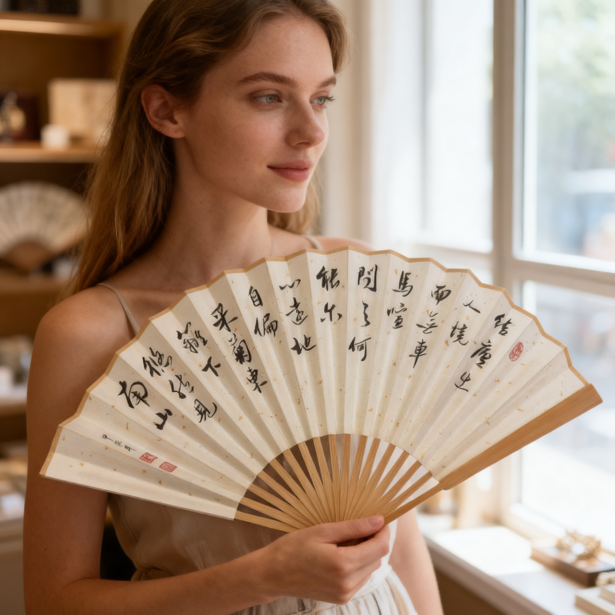 Original Chinese Calligraphy Folding Fan | Handmade Art Gift