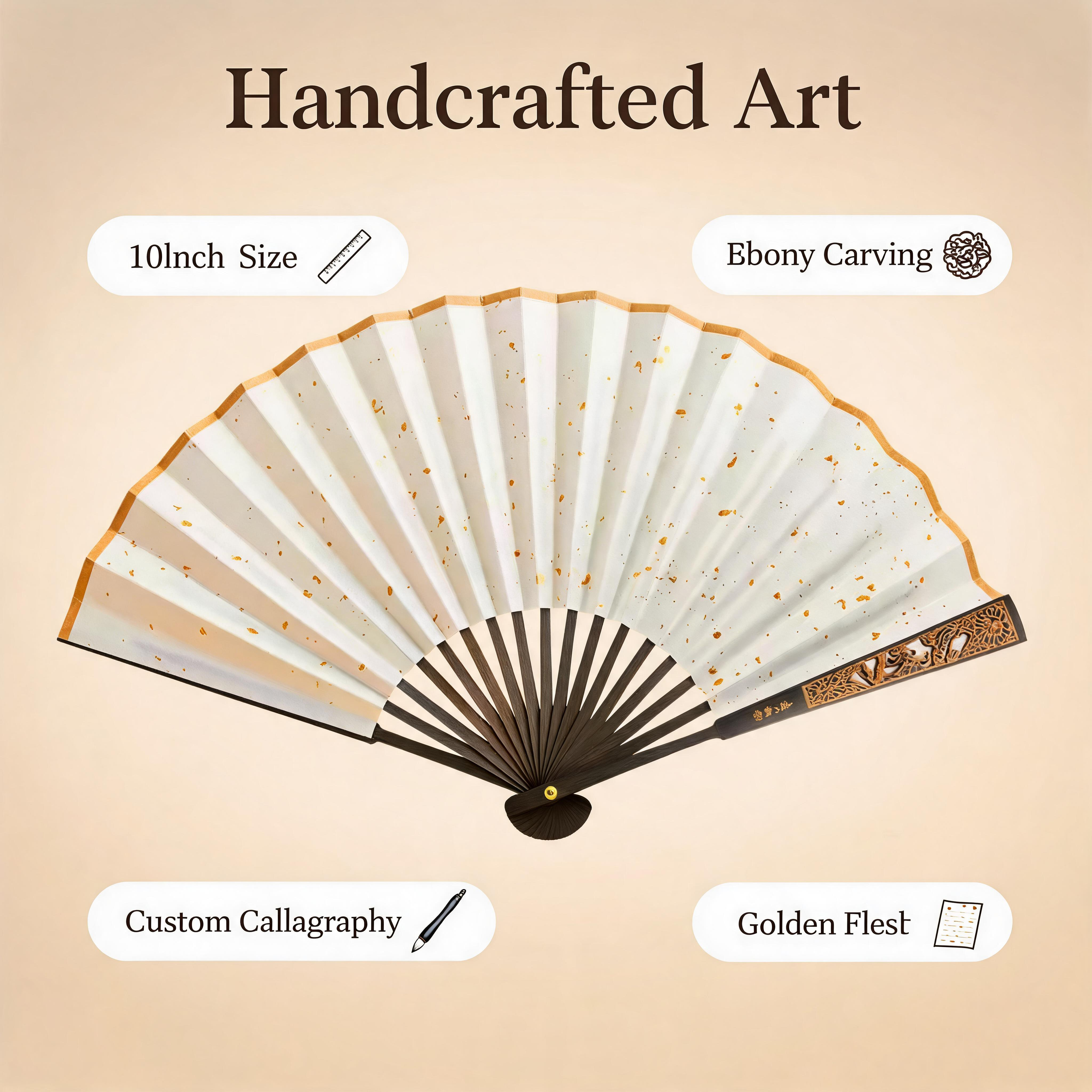 Personalized Chinese Calligraphy Folding Fan | Handmade Custom Fan