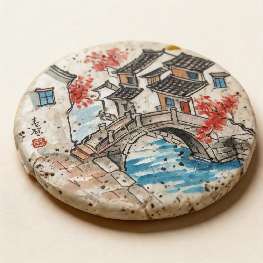 Jiangnan Water Town Collection – Hand-Painted Stone Art