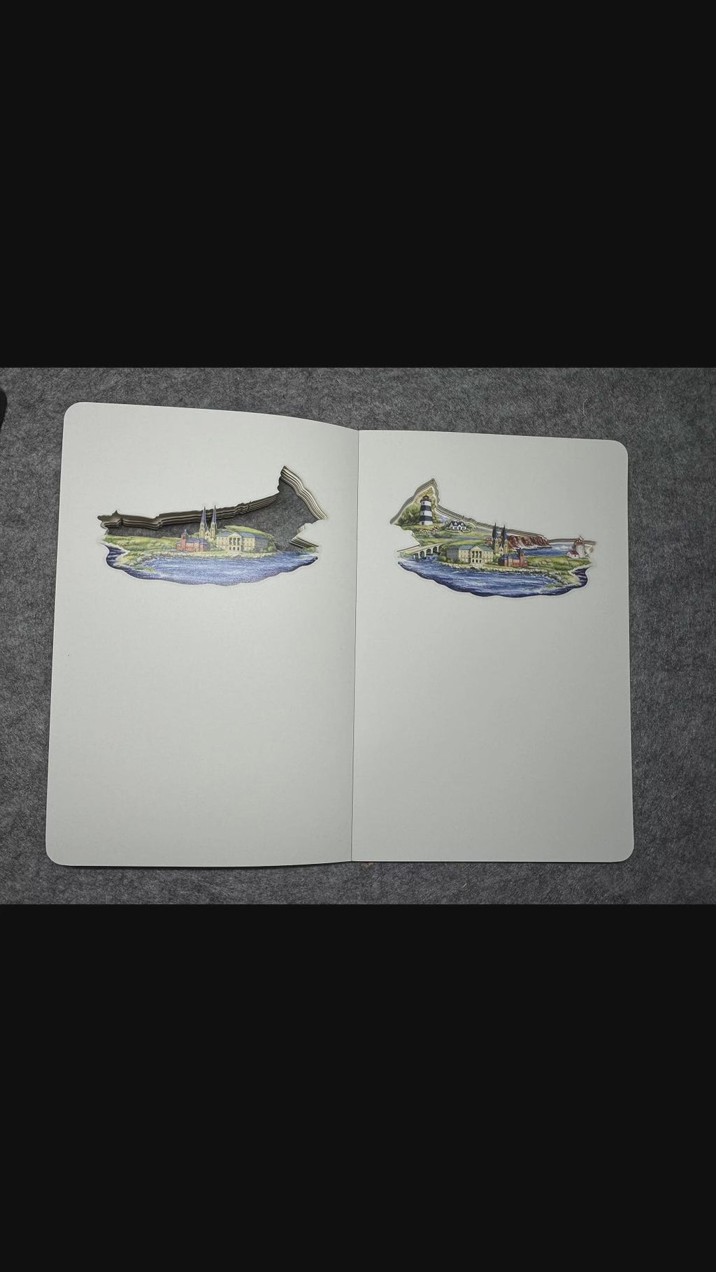 Prince Edward Island Layered Art Notebook – Handmade Paper Cut Design
