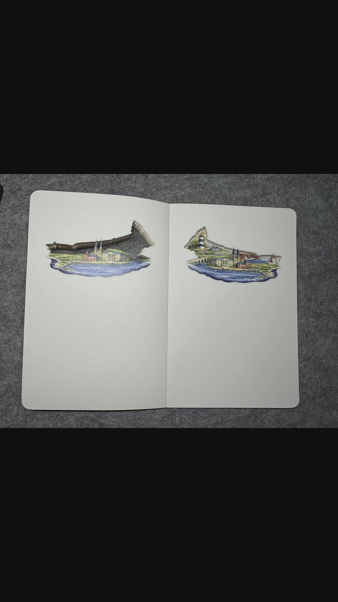 Prince Edward Island Layered Art Notebook – Handmade Paper Cut Design